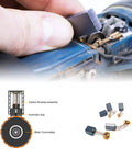 Installing Electric Motor Carbon Brushes Set For Replacement And Repair Ten Sizes Durable Graphite Pack Of Forty Pcs in power tool