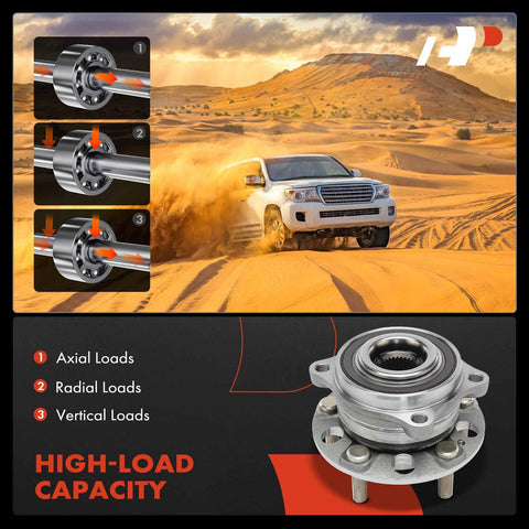 2 Pack Wheel Bearing And Hub Assembly 5 Lug Set Fits Kia Sorento 2021 2022 with high-load capacity diagram in desert backdrop