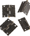 Old School Bronze Cabinet Hinges Set Of Four Antique Style Butt Hinges For Jewelry Boxes And Wooden Boxes Vintage Look Furniture Hardware 26x23mm Durable Decorative Latches For Cabinets Doors Drawers