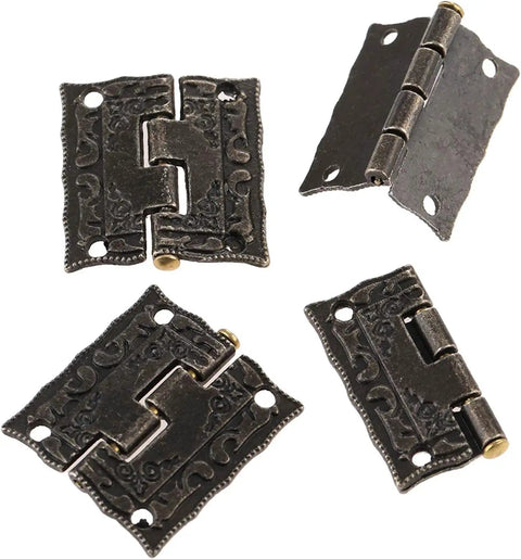 Old School Bronze Cabinet Hinges Set Of Four Antique Style Butt Hinges For Jewelry Boxes And Wooden Boxes Vintage Look Furniture Hardware 26x23mm Durable Decorative Latches For Cabinets Doors Drawers
