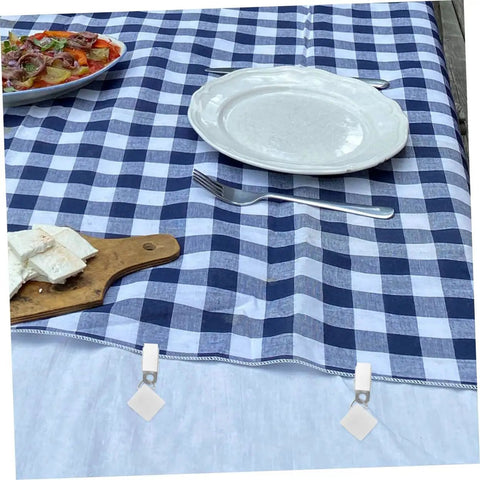 Six Pieces Gold Rectangle Tablecloth Weights Clips For Outdoor Tables Keeps Your Table Cover In Place Even On Windy Days