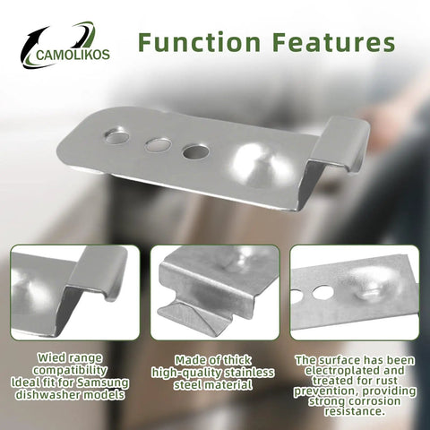Beefy 2 Pack Dishwasher Installation Bracket Kit Made of Stainless Steel with Sturdy Build, Each Bracket Supports Up to 150 Lbs, Anti Slip Dual Design Prevents Shifting and Tilting, Easy Mount Fits Most Dishwashers displayed.