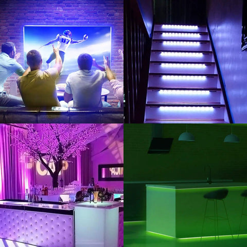 9.8ft RGB LED Strip Lights Kit With Remote Control Dimmer Box For Room Bedroom TV Cupboard Decoration 5050 LEDs Dimmable