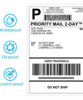4x6 Direct Thermal Shipping Labels Fanfold Pack Of 500 With Ultra Strong Adhesive, sample label, waterproof, oil-proof, scratch-proof