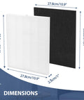 Premium Replacement C545 HEPA Filter Kit for Air Purifier, True HEPA S Filter, showing dimensions 13.1 x 10.9 inches