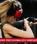 Shooter using Slip On Recoil Pad Gel Filled Black Two Pack M L Fits Most Rifles And Shotguns Reduces Felt Recoil Up To Seventy Percent