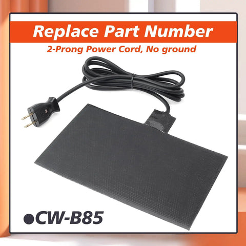 Automotive Silicone Battery Heating Pad With Thermostatic Shutoff 60 Watt 120 Volt, featuring a 2-prong power cord.
