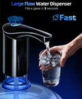 High Output 5 Gallon Jug Water Dispenser With USB C Electric Pump filling glass in 3 seconds