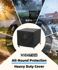 Weatherproof 600D Heavy Duty Square Fire Pit Cover 28 By 28 Inches For Propane Fire Pits Outdoor Patio All Weather Fit with protection against rain, snow, wind, UV, and dust.