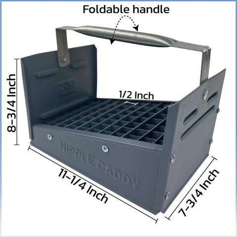 Heavy Duty Plastic Nipple Caddy Tray For One Half Inch To Three Quarter Inch Plumbing Nipples Holds 36 To 49 Pieces HDPE