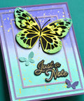 Handmade card featuring 11 Piece Butterfly Metal Die Cuts Set For DIY Cards Scrapbooking And Embossing Frames Wedding Stencils High Detail.