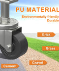 Heavy Duty Two Inch Gate Wheels For Wooden Gates Rock Solid Rubber Casters with PU material suitable for brick, grass, and gravel.