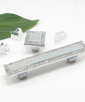 Crystal Cabinet Pulls 4 Pack With 1 Inch Screws Zinc Alloy Crystal Drawer Pull Handles for Cabinets and Dressers shown with decor