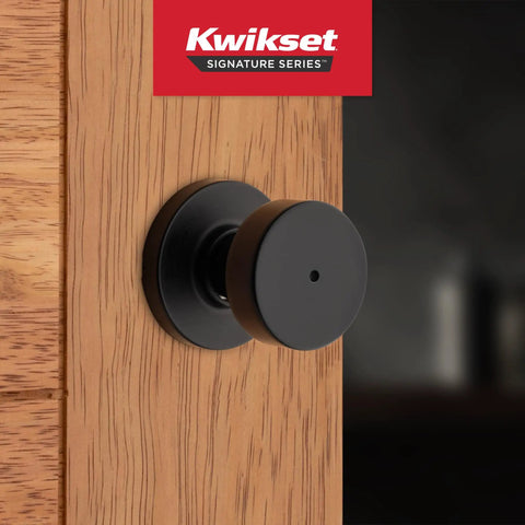 Interior Privacy Door Knob With Lock For Bathroom And Bedroom, Matte Black Keyless Turn Lock Doorknob With Microban Protection