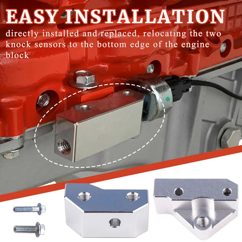 Knock Sensor Relocation Bracket Kit Fits 1997-2007 GM Gen III LS V8 Engines Including LS1 LS6 LSx LM7 LR4 LQ4 LQ9 LM4 L33