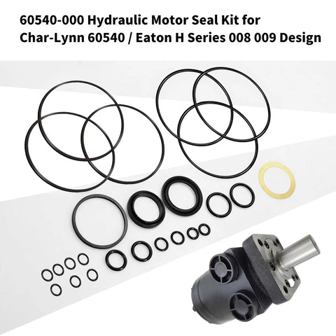 Pro Grade Hydraulic Motor Seal Kit 60540-000 For Char-Lynn 60540 And Eaton A And H Series displayed with motor parts