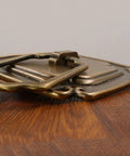 Solid Copper Cabinet Handle Square Pull For Wardrobe And Doors, Heavyweight Antique Bronze Hardware on wooden surface