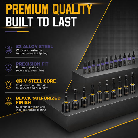 80-Piece Deep Impact Driver Bit Set With Magnetic Nut Drivers SAE And Metric Sockets Extensions Socket Adapters Wing Nut Driver display