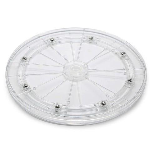Must-Have 8 Inch Acrylic Turntable Organizer With 360 Degree Rotation, Clear Lazy Susan showing underside details