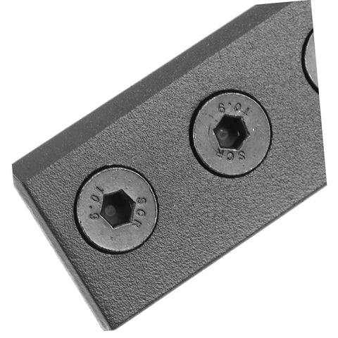 Close-up of Barn Door Track Connector Adapter Set For Smooth Easy Installation No Fuss Sliding Door Hardware with hexagonal fixing holes