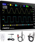 Portable Handheld Oscilloscope With 2 Channels, 100 MHz Bandwidth, 1 GSa/s Sampling, 7 Inch Touchscreen, probes and charger.