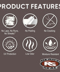 Product features for Top Shelf Dark Walnut Exterior Wood Stain and Sealer Turbo Spray System Oil Based Goof Proof Formula.