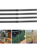 Heavy Duty Stainless Steel Cable Railing Fittings With Threaded Wire Rope End Terminals For Deck Stairs Balcony Railings showing black steel screws.