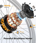 Electric Bike For Adults With 1000W Peak Motor 20 MPH Top Speed 360Wh Removable Battery 7 Speed Gearing 26 Inch Tires motor detail