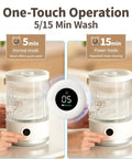 Compact Portable Mini Washing Machine For Dorm Life And Getaways Cordless Electric Washer For Underwear Socks And Baby Gear With Quick Type C Charging One-Touch operation for quick wash modes.