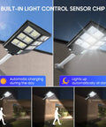 600W Solar Street Light Outdoor With 30000LM High Brightness Dusk To Dawn LED Flood Light with built-in sensor chip