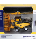 1/64 Scale Die Cast Combine With Folding Corn Head And Draper Head, Realistic Yellow Farm Equipment Collectible Model For Adults