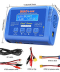 Fast Balance RC Battery Charger 80W 6A Beefy Smart Digital Discharger for 1S to 6S LiPo Life Liion NiMH NiCD Pb with accessories