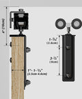 12Ft Box Rail Exterior Sliding Barn Door Hardware Kit Aluminum Alloy Wall Mount Built Tough Heavy Duty Track dimensions shown
