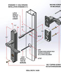 Diagram of Out Swing Door Lever with Deadbolt Lock Matte Black Replacement Handle for Storm Doors Keyed Entry Not Compatible with Mortise Sets Easy Install for Exterior Doors and Surface Mounted Hardware.