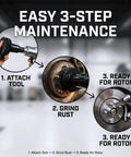 Wheel Hub And Stud Cleaning Tool Kit For Brake Jobs, Rust Removal Disc For Cars And Light Trucks in 3-step maintenance process