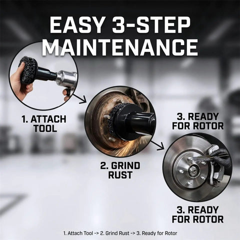 Wheel Hub And Stud Cleaning Tool Kit For Brake Jobs, Rust Removal Disc For Cars And Light Trucks in 3-step maintenance process