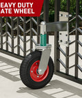 Beefed Up 8 Inch Heavy Duty Gate Wheel Kit For Wooden And Metal Tube Gates Supports Up To 700 Lbs Spring Loaded 360 Degree Rotating Caster Red Gate Caster Wheel Set