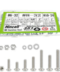 351 Piece Stainless Steel Machine Screws Nuts And Bolts Set With Case Phillips Pan Head Sizes Six Thirty Two Eight Thirty Two Ten Twenty Four 304 Stainless Includes Flat Washers Great For Home DIY Projects And Quick Repairs
