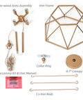 Components of Dope Gold Lantern Chandelier Pendant Light Fixture For Dining Room And Kitchen Island with Protective Cage