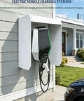 Top Shelf Waterproof Rain Shield For Electric Vehicle Charging Stations Built Different To Crush Rain And Sun All Year Round Heavy Duty Galvanized Steel Shell mounted over a charging station