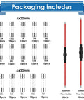 Heavy Duty Inline Fuse Holders And Fast Blow Glass Fuses Assorted Pack With 5x20mm and 6x30mm ranges, includes various fuse sizes.