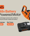 Earth Auger Power Head With Steel 6 Inch By 30 Inch Bit Ultra Duty Cordless Electric 48v battery and motor