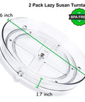 Two Pack Clear Lazy Susan Turntable Organizer For Kitchen Cabinets And Countertops, 10.6 Inch Turntable, BPA Free