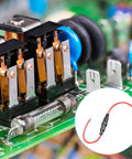 Premium Grade 5 Pack Inline Screw Type Fuse Holders With Color Coded Red Wire And Top Shelf 5 Amp Fast Blow Glass Fuses For Rock Solid Automotive Circuit Protection on circuit board.