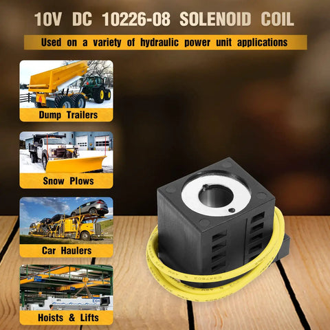 10V DC 25W Solenoid Coil With Single Lead Wire For Dump Trailers and Hydraulic Power Units, heavy duty replacement part