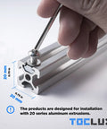 Rock Solid 680 Pieces M5 T Slot Nut And Screw Kit Pack With Heavy Duty Slide And Drop In T Nuts Including Stainless Fasteners And Washers Game Ready For 20 Series Aluminum Extrusion Frames, screw installation on T-slot.
