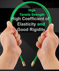 21 Feet Fiberglass Fish Tape Cable Rods Kit with glow rods shown flexible between hands highlighting tensile strength
