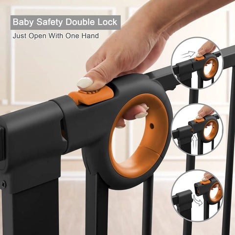 Extra Wide Baby Gate For Stairs And Doors 29.93 To 51.5 Inches With Auto Close Door Pressure Mount Kid And Pet Proof Gate 30 Inch Tall