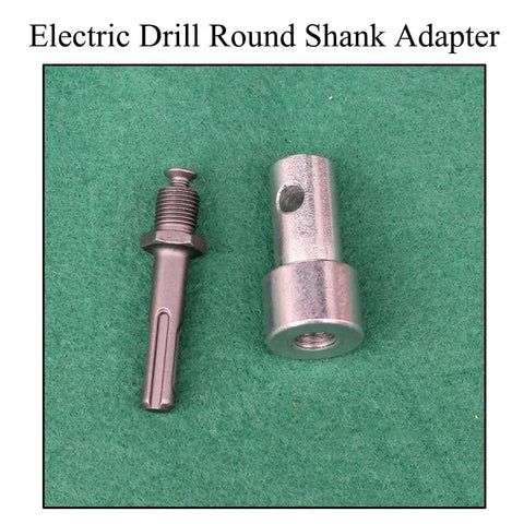 Earth Auger Adapter For Electric Drills, 45 Steel Heavy Duty Conversion Head with round shank shown on green background