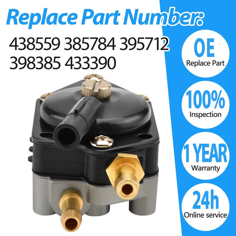 Outboard Fuel Pump Fits 25 35 50 65 70 75 85 88 90 100 HP And 105 115 125 135 140 HP Engines Replaces 385784 395712 398385 433390